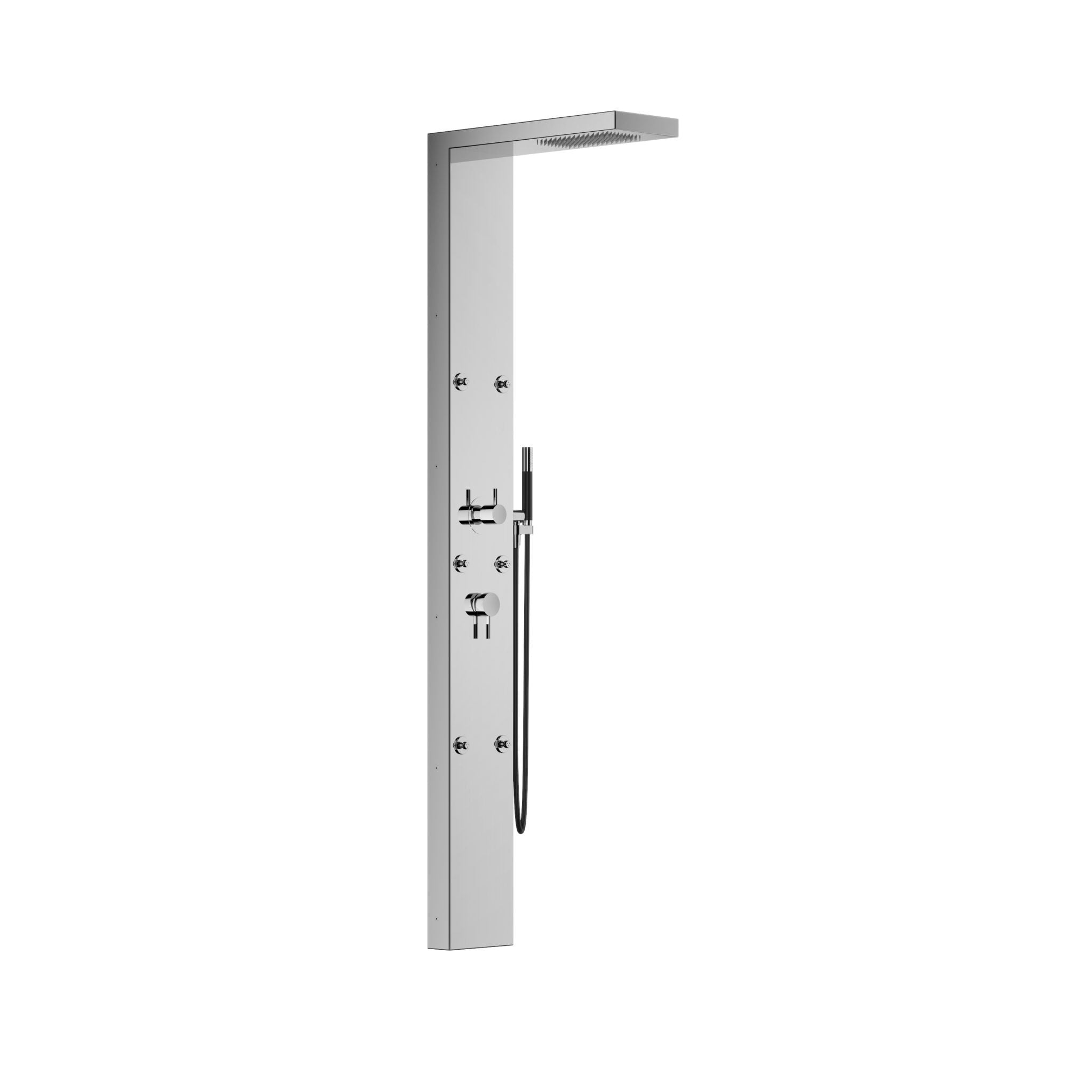 Outdoor Shower Company In & Out Wall Mount Hot & Cold Shower Panel - Hand Spray - Body Jets - 5-way Diverter - Concealed Shower Head